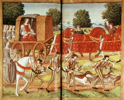 Una Caccia, illustrazione dalle Epistole di Ovidio da French School