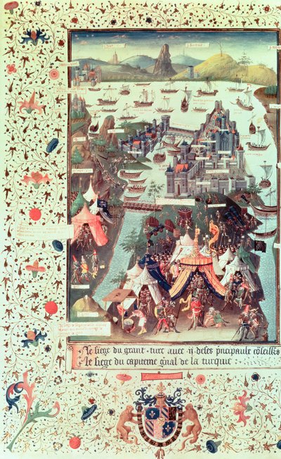 Assedio di Costantinopoli nel 1453, da Le Voyage d