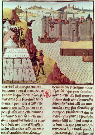 Pagina dalla Histoire du Grand Alexandre di Jean Vauquelin, c.1465 da French School