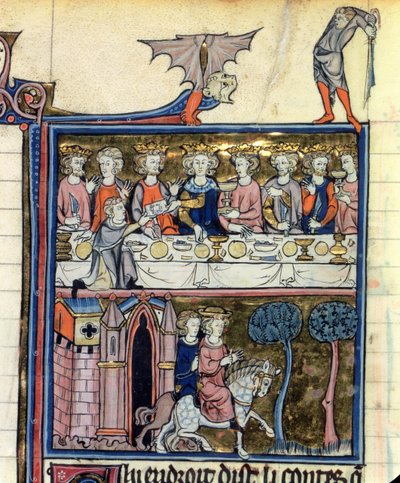 Ms Fr 95 f.326 Re Artù e i suoi cavalieri intorno alla Tavola, da l