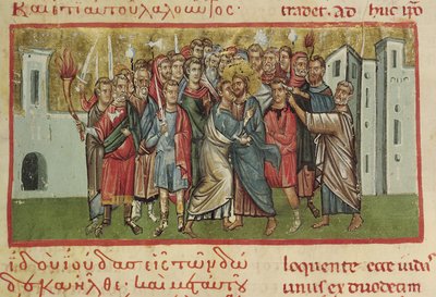 Ms Gr 54 f.99 Il bacio di Giuda da French School