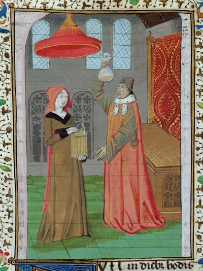 Ms H 7 fol.164r Un medico esamina l
