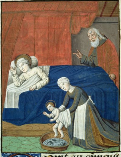 La natività della Beata Vergine Maria, da Vita Christi, di Ludolf di Sassonia, c.1300-1378 da French School