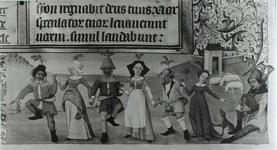 Ms Lat 1173 f.20 Danza pastorale, dalle Ore di Carlo d