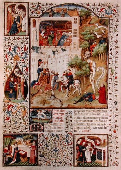 Ms Lat 17294 La morte di San Edoardo il Confessore (1003-66) dal Breviario del Duca di Bedford, c.1424-1435 da French School
