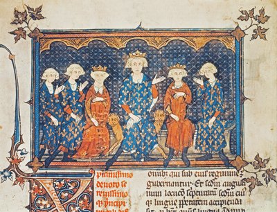 Filippo IV (1268-1314) di Francia con i suoi quattro figli e il fratello Carlo di Valois da French School