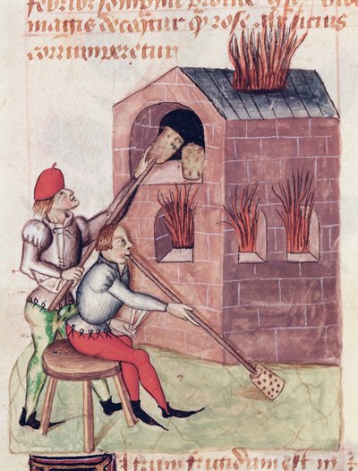 Soffiatori di vetro, da Tractatus de Herbis di Dioscoride da French School