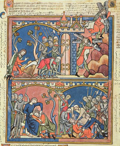 Sansone e Dalila, dalla Bibbia Morgan, c.1244-54 da French School