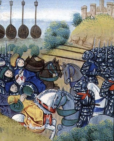 Vittoria ungherese sui turchi con la flotta turca sullo sfondo, di Jean Chartrier, fine XV secolo, da 
