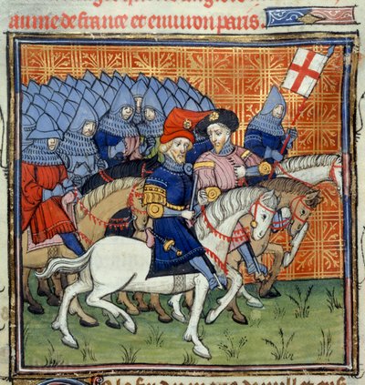 Ms Royal 20 C. VII, f.186 Esercito inglese con stendardo, dalle 