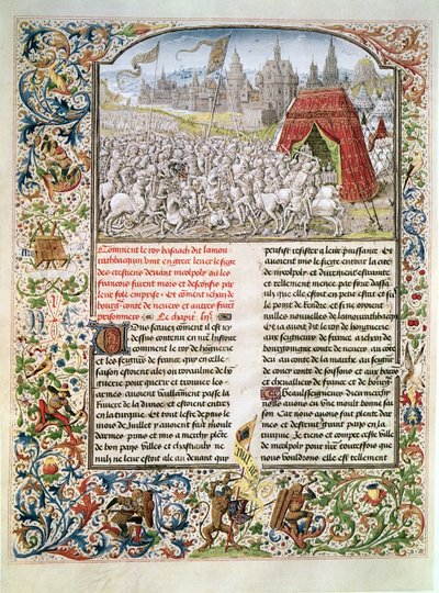 Ms t.4 fol.230 Battaglia di Nicopoli nel 1396, facsimile del manoscritto di Breslavia, da Cronaca di Froissart, 1472 da French School
