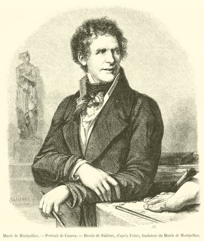 Museo di Montpellier, Ritratto di Canova (incisione) da French School