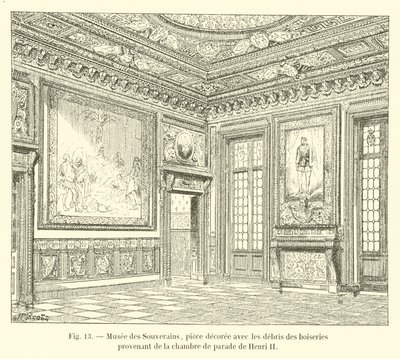Museo dei Sovrani, stanza decorata con i resti delle boiserie provenienti dalla camera di parata di Enrico II da French School