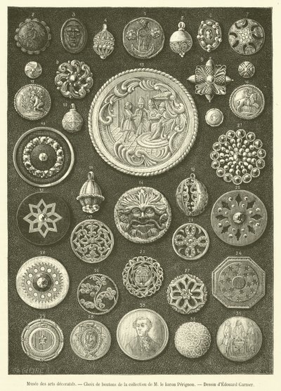 Museo delle arti decorative, Scelta di bottoni da French School