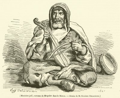 Musicista ebreo, costume di Mogador in Marocco da French School