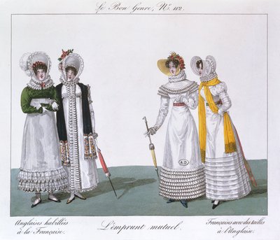 Prestito reciproco, tavola dalla serie Le Bon Genre, c.1810 da French School
