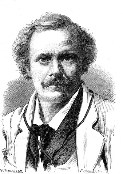 Nadar (Gaspard Felix Tournachon), scrittore, caricaturista, aeronauta e fotografo francese. Incisione 1867 da French School
