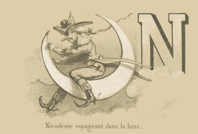 Nicodemo che viaggia sulla luna da French School