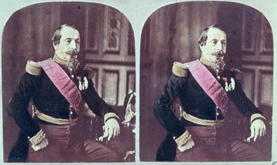 Napoleone III, c.1860, fotografia stereoscopica colorata scattata tra il 1860 e il 1870 da French School