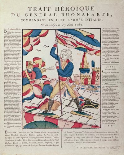 Napoleone I (1769-1821) sul ponte di Arcola, 17 novembre 1796, 18°-19° secolo da French School