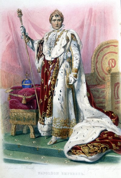 Napoleone I in costume da Sacre - in "Plutarque Français" da French School