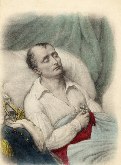 Napoleone I sul letto di morte con la Croce della Legion d