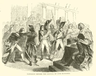 Napoleone davanti al consiglio dei cinquecento da French School