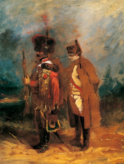 Napoleone durante la difesa della Francia nel 1814 da French School