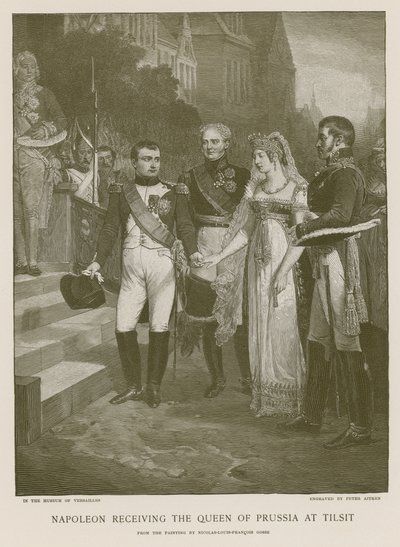 Napoleone riceve la Regina di Prussia a Tilsit da French School
