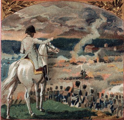 Guerre napoleoniche: Napoleone I (1769-1821) osserva la battaglia di Brienne-le-Chateau il 29 gennaio 1814 durante la campagna francese. L