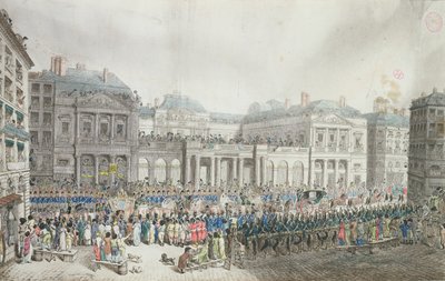 Processione di incoronazione di Napoleone che passa il Consiglio di Stato, 2 dicembre 1804 da French School