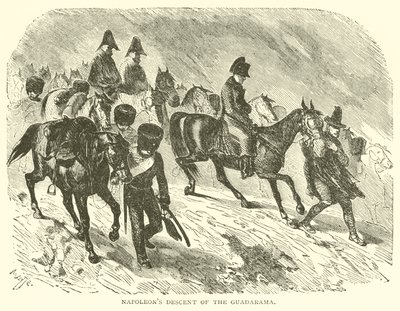 La discesa di Napoleone dal Guadarama (incisione) da French School