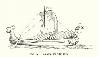 Nave scandinava (incisione) da French School