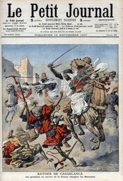 Vicino a Casablanca, i goumiers caricano i marocchini, illustrazione da 