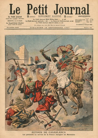 Vicino a Casablanca, i goumiers che caricano i marocchini, illustrazione da 