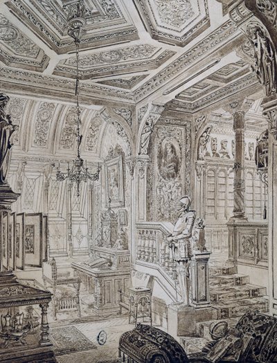 Studio in stile neorinascimentale di C. Gosse da French School