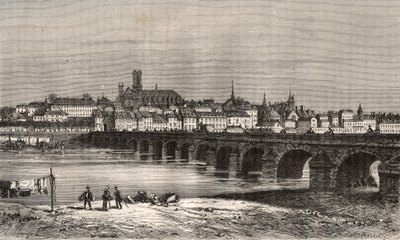 Nevers - Nièvre in regione Borgogna - incisione in 