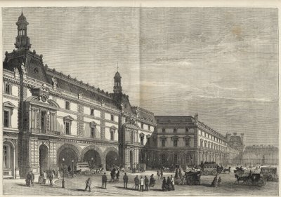Nuovi edifici delle Tuileries in Place du Carrousel - Incisione (1869) da French School