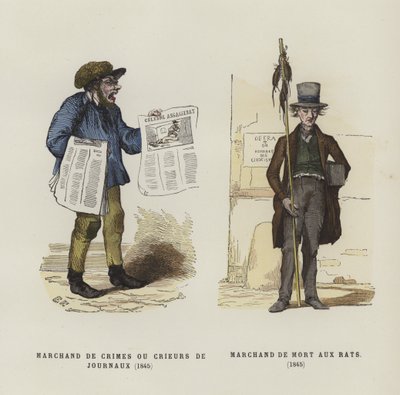Venditore di giornali e cacciatore di topi, 1845 da French School