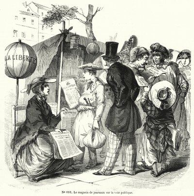 Edicola su una strada pubblica (incisione) da French School