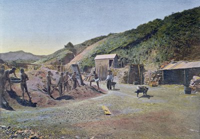 Miniere di nichel sulla costa orientale della Nuova Caledonia, inciso da Gillot, c.1900 da French School