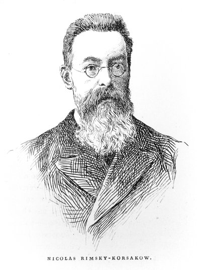 Nicolai Andreievitch Rimsky-Korsakov (1844-1908), illustrazione da L