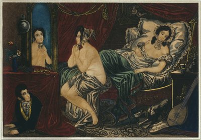 Notte, ora di andare a letto, inizio XIX secolo da French School