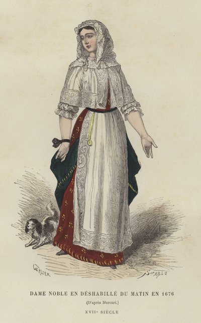 Nobile donna in vestaglia da mattina, 1676 da French School