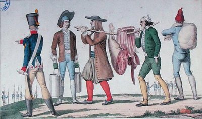 Reclute normanne e bretoni che trasportano rifornimenti, da una serie intitolata 