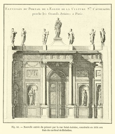 Nuovo ingresso del priorato da rue Saint-Antoine, costruito nel 1634 a spese del cardinale di Richelieu da French School