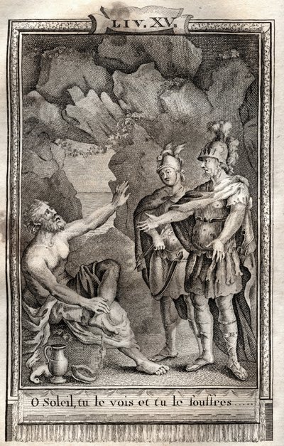 O Sole lo vedi, e lo sopporti! Ulisse mi rispose senza muoversi: Giove lo vuole... incisione del 1798 di Monnet in 