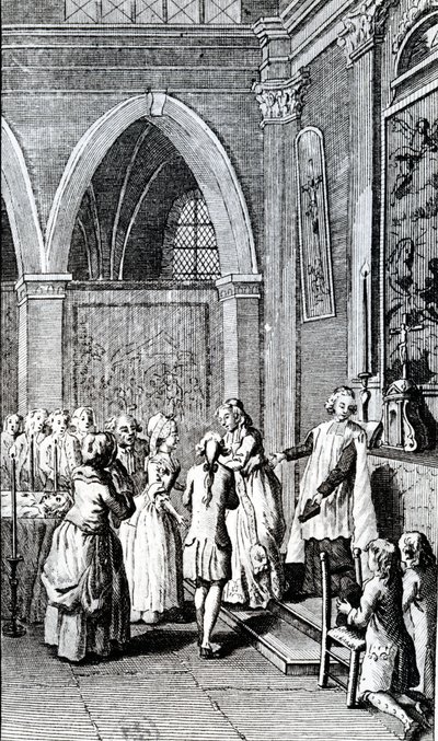 Obbedienza, illustrazione da La Vie de Mon Père di Restif de la Bretonne da French School