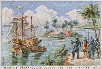 Occupazione delle Isole Canarie da parte di Jean de Bethencourt, 1402 da French School
