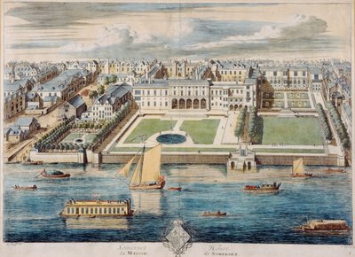 Vecchia Somerset House sulla Strand, inciso da Jean Benoit Winckler da French School
